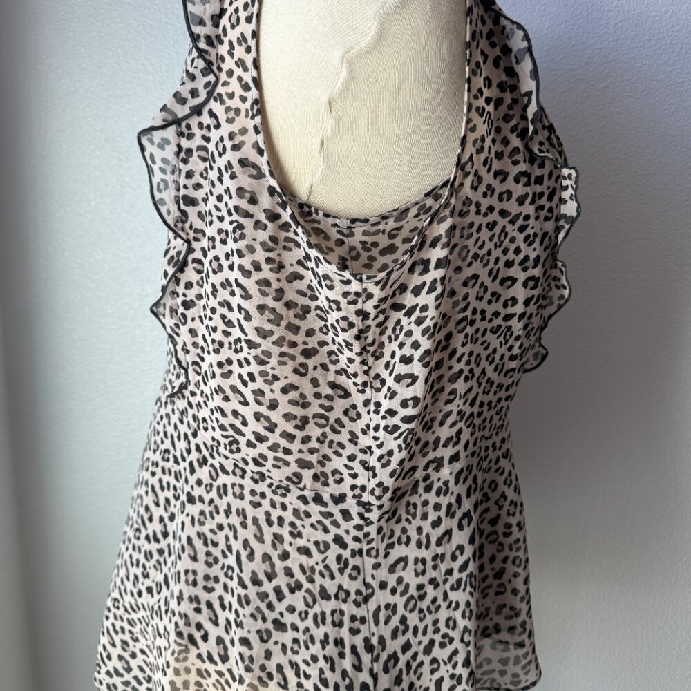 Cabi Flutter Blouse #3612 Cheetah Print Two-Piece… - image 3